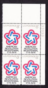 1432 Revolution Bicentennial MNH Plate Block UR