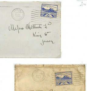 Channel Islands JERSEY WW2 *LANDSCAPES* Issues Local Covers {2} 1944 LB22 