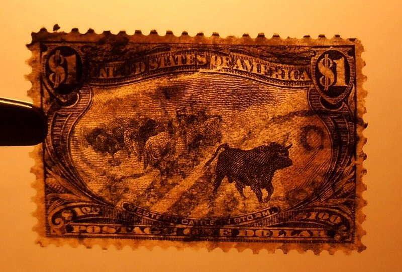 1898 Trans-Mississippi $1 black Sc 292 used single CV $700