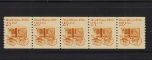 1986 Bakery Bread Wagon coil Sc 2136 MNH PNC5 plate number 3 coil strip of 5 