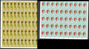 Papua New Guinea 1973 Birds: 14c, 21c Bird of Paradise sg238-9 um sheets of 50