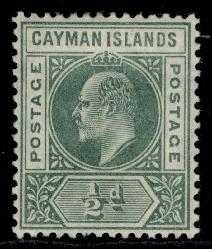 CAYMAN ISLANDS EDVII SG8, ½d green, M MINT. Cat £12.