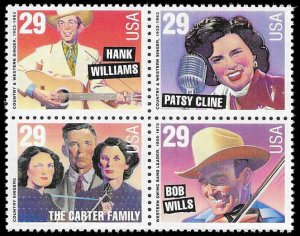 PCBstamps  US #2771/2774a Block $1.16(4x29c)Country Music, MNH, (10)