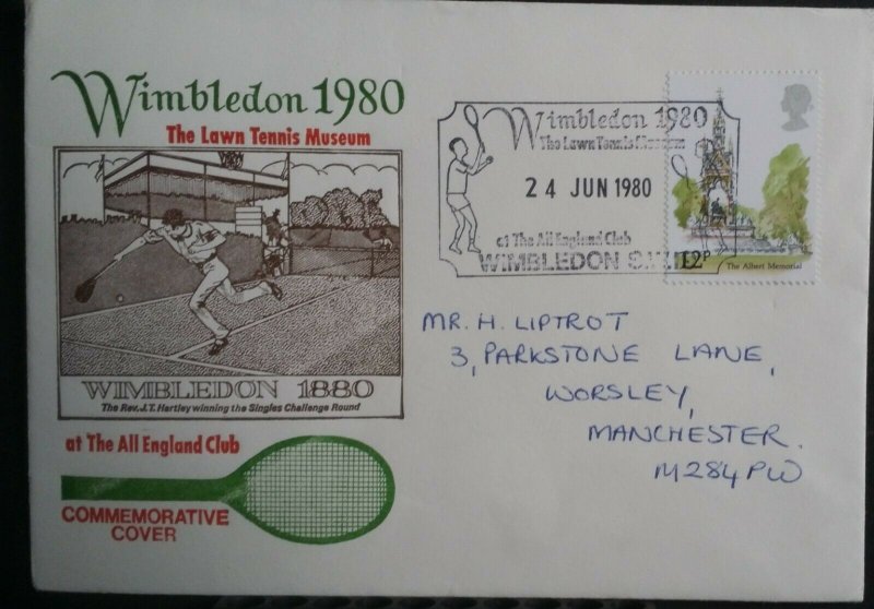 GB 1980 Wimbledon Lawn Tennis Museum Commemorative Cover All England Club SHS