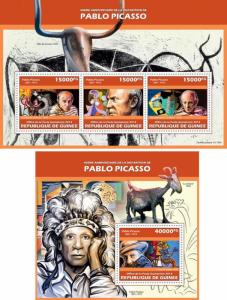 Pablo Picasso Paintings Surrealism Cubism Art Guinea MNH stamp set