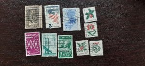 US Scott #1242-1260; 19 used stamps of 1964; sound, off paper, most VF or better