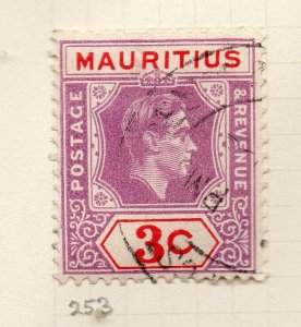 Mauritius 1938 GVI Early Issue Fine Used 3c. NW-90946