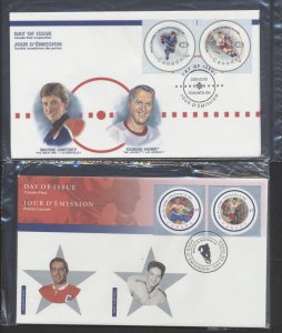 2000-2001 #1838 #1885 NHL All Stars Sets of 3 FDC in 2 PO Sealed Packs