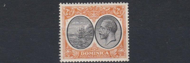 DOMINICA  1923 - 33   S G  77    2 1/2D   BLACK  &  ORANGE          MH  