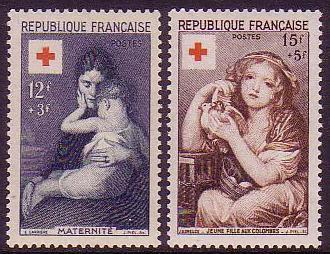 France Red Cross 2v 1954 MNH SG#1232-1233 MI#1032-1033 CV?25.-