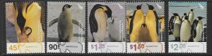 ROSS DEPENDENCY SG89/93 2004 EMPEROR PENGUINS MNH