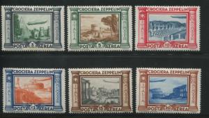 1933 Italy Air Mail Stamps #C42-C47 Mint Never Hinged F/VF Graf Zeppelin Issue