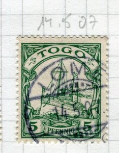 GERMAN COLONIES TOGO; 1900s early Yacht type POSTMARK value, LOME