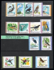 Montserrat Stamps # 231-243A MNH VF Scott Value $54.00