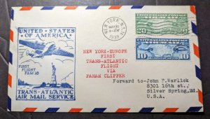 1939 USA Airmail FAM 18 First Flight Cover FFC New York NY to Silver Springs MD