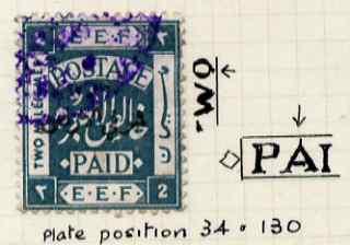 Jordan 1920 Palestine 2m blue-green with flaw under O of ...