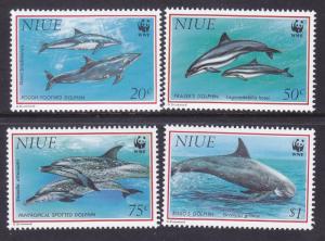 Niue 651-54 MNH 1993 Dolphins WWF World Wildlife Fund Full Set Very Fine