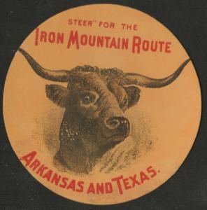 Yellow Steer for the Iron Mountain Route Arkansas and Texas label x7