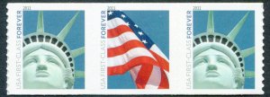 USA 4488-4489 MNH    Flag and liberty strip of 3