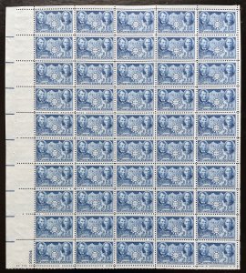 Scott 906 LINCOLN & SUN-YAT SEN Sheet of 50 US 5¢ Stamps MNH 1941