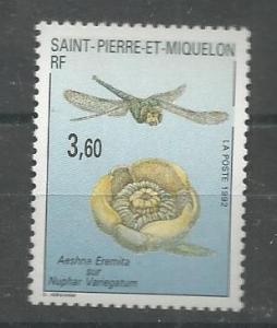 ST PIERRE & MIQUELON 555 MNH AESHNA EREMITA, DUPHAR VARIEGATUM 1992