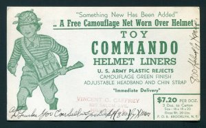 1945 Toy Army Helmets Advertising - Elizabeth, New Jersey to New York, NY