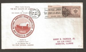 1953 Boy Scouts 3rd National Jamboree Santa Ana slogan cancel SOSSI #53-11b