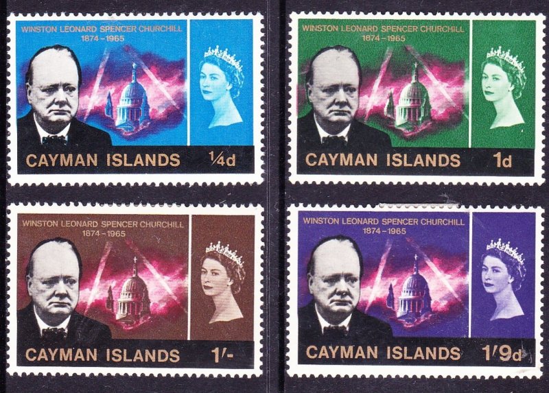 CAYMAN ISLANDS 1966 QEII Churchill Set SG170-173 MH