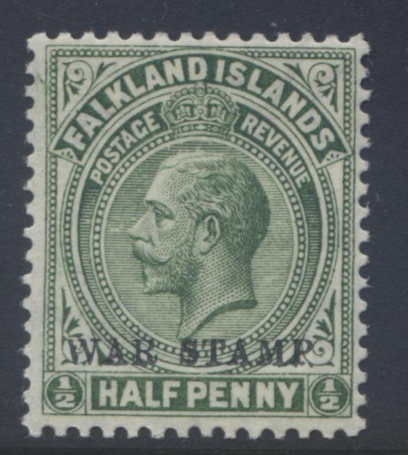 Falkland Is.- Scott MR1 - Overprint War Stamp 1918 - MLH - Single 1/2p Stamp