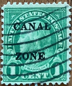 Canal Zone #100 Used Single PM Overprint Benjamin Franklin L48