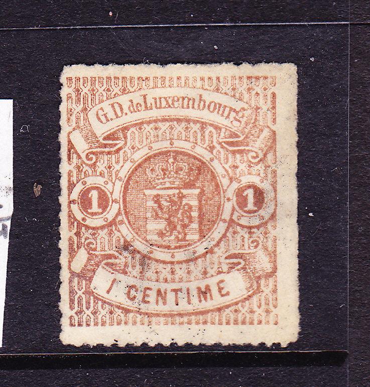 LUXEMBOURG  1865-71  1c  ARMS  FU  ROULETTE  Sc 13