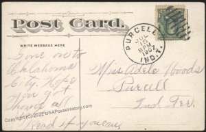 USA 1907 PURCELL Indian Territory OK Oklahoma Cover 108462