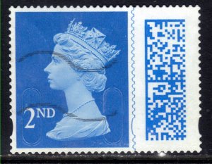 GB 2021 QE2 2nd Blue Barcoded Machin MBIL Used SG V4500 ( E1098 )