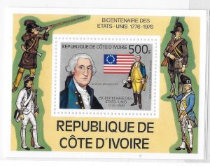 Ivory Coast 1976 American Bicentennial George Washington S/S Sc 426 MNH C7