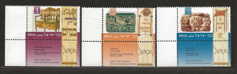 ISRAEL SC# 1242--44   WITH TABS   FVF/MNH