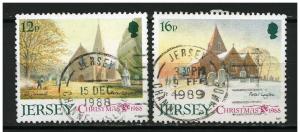 Jersey 1988 Scott 467 & 468 used, Parish Churches, Christmas
