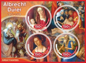 Stamps.  Art, painting, Albrecht Durer 2018 1+1 sheets perforated