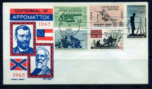 UNITED STATES 1965 COMBINATION CIVIL WAR CACHET CRAFT  FIRST DAY COVER