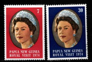 PNG Papua New Guinea Scott 397-398 mixed min used QE2 set