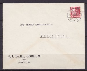Faroe Islands Scott 4 on 18-1-41 cover from Vaag Scott $22+