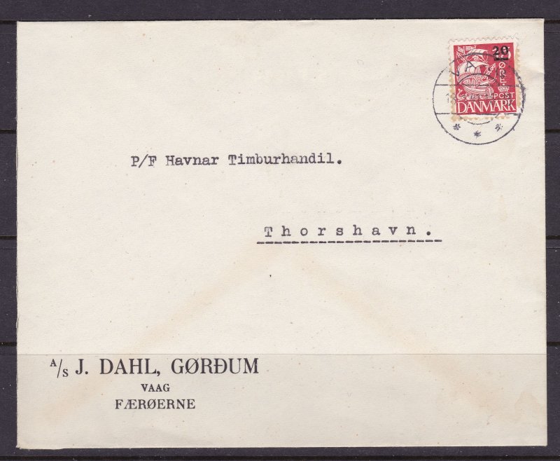 Faroe Islands Scott 4 on 18-1-41 cover from Vaag Scott $22+