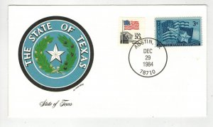 STATE OF TEXAS GREAT SEAL HISTORIC COVER & 1945 TEXAS STAMP #938