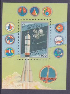 Cuba 2935 MNH 1987 INTERCOSMOS 20th Anniversary Vostok 3 Rocket Souvenir Sheet