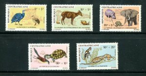 x09 - CENTRAL AFRICA 1971 Animals Semi Postal Set #B3-B7. Unmounted Mint MNH