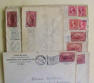 US  10 AD COVERS INCLUDE 7 FLAG CANCEL 1893-1901