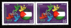 2014- Algeria- International year of Solidarity with Palestine -Dove -MNH** Pair