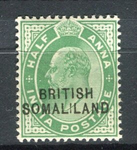 SOMALILAND; 1900s early Ed VII India issue Mint hinged 1/2a. value