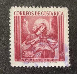 Costa Rica 1963  Scott RA18 used- 5c, Christmas, Music Angel by Melozzo da Forlì