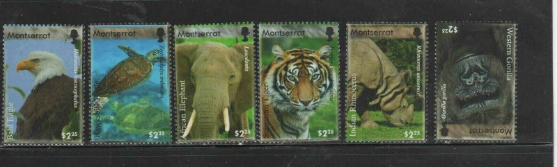 MONTSERRAT #1202a-f  2008  EMDANGERED SPIECIES    MINT  VF NH  O.G