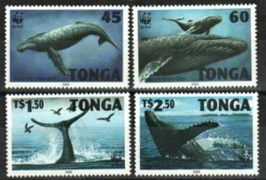 Tonga Stamp 915-918  - Humpback Whales--WWF